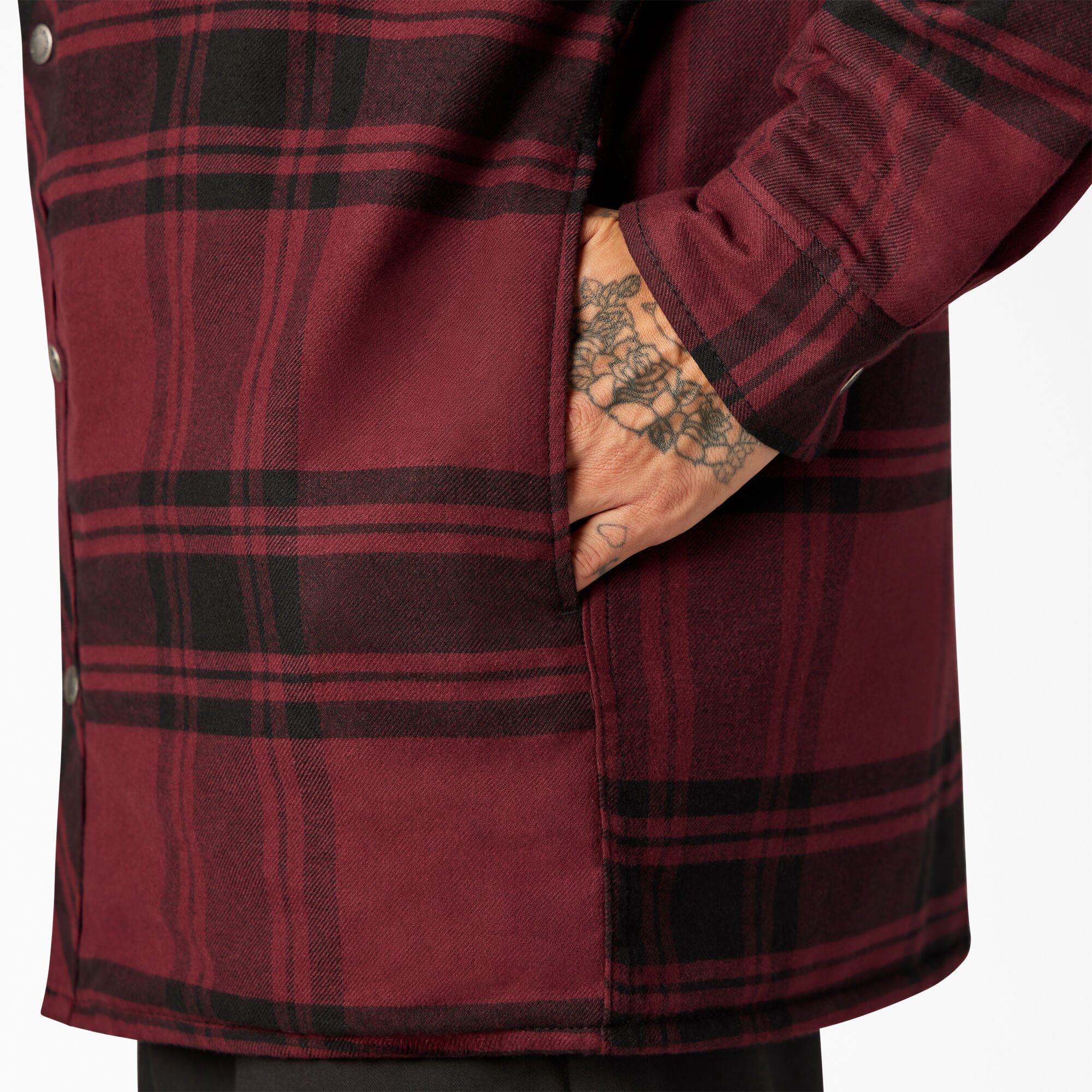 Flannel Hooded Shirt Jacket