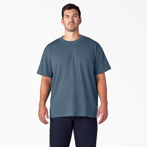 Heavyweight Heathered Short Sleeve Pocket T-Shirt - Baltic Blue &#40;BUD&#41;