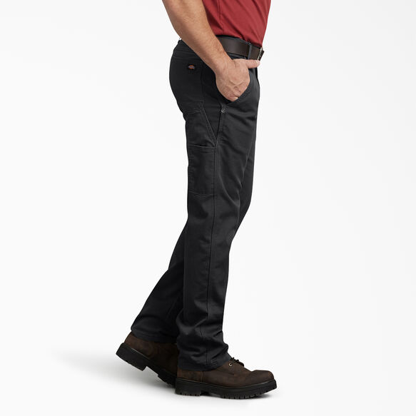 Pantalon menuisier standard en coutil &agrave; jambe droite - Stonewashed Black &#40;SBK&#41;