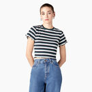 T-shirt court ray&eacute; pour femmes - Black/Teal Explorer Stripe &#40;BSE&#41;