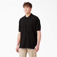 Adult Size Piqué Short Sleeve Polo - Black (BK)