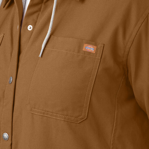 Veste-chemise &agrave; capuchon en coutil taille plus pour femmes - Brown Duck &#40;BD&#41;