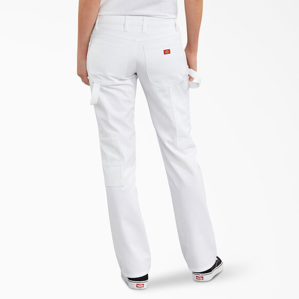 Pantalon menuisier de peintre de coupe d&eacute;contract&eacute;e FLEX pour femmes - White &#40;WH&#41;