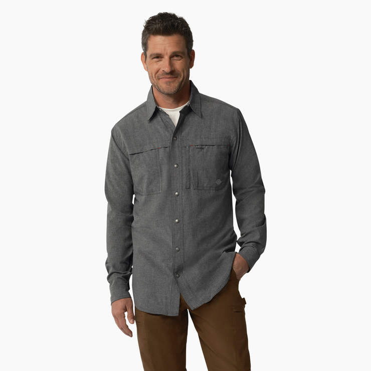 Cooling Long Sleeve Work Shirt - Charcoal (CDH) image number 1