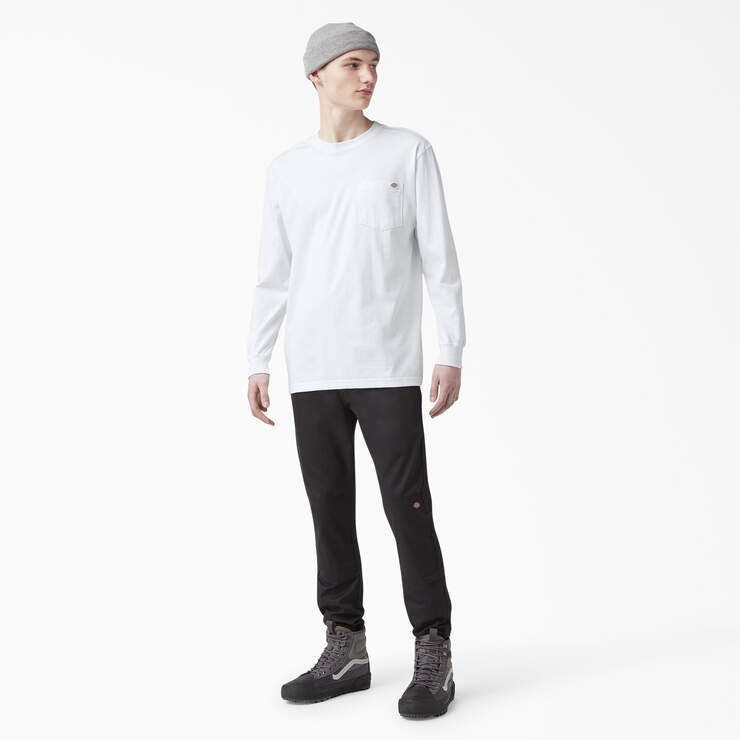 Heavyweight Long Sleeve Pocket T-Shirt - White (WH) image number 9