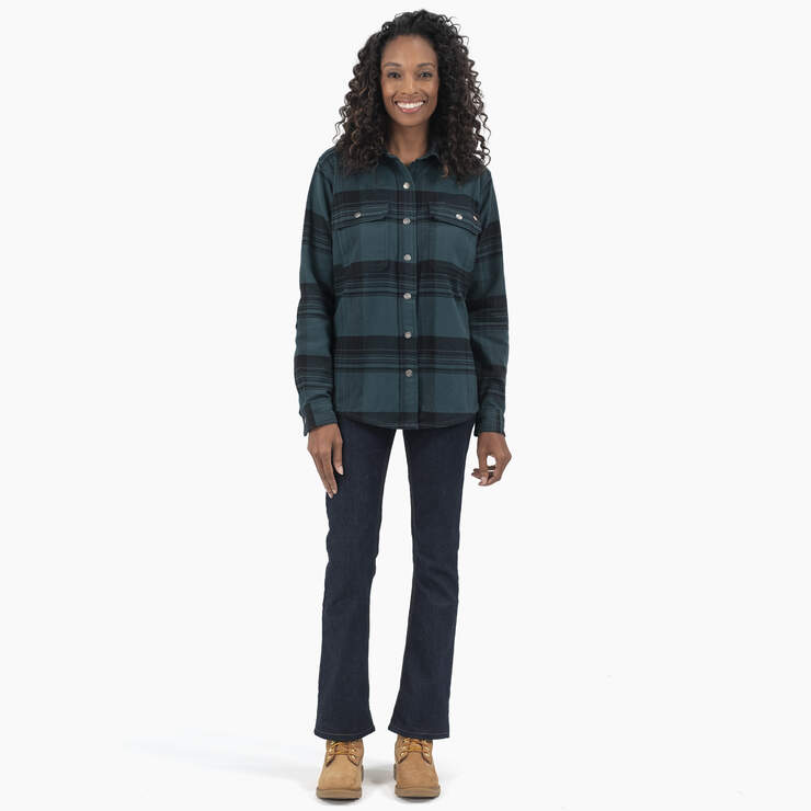 Women’s DuraTech Renegade Flannel Shirt - Forest/Black Plaid (B1G) image number 4