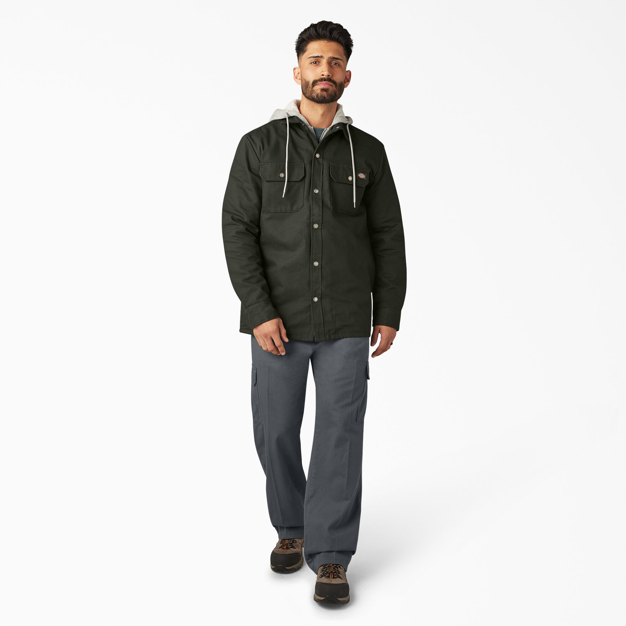 Dickies relaxed fit icon hooded quilted shirt shop jacket