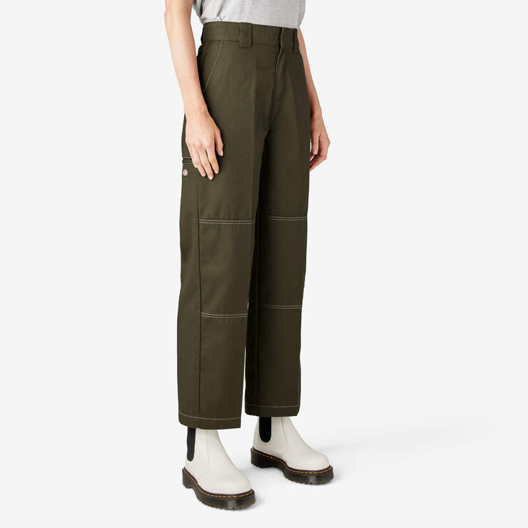 Pantalon à genoux renforcés de coupe décontractée pour femmes - Military Green (ML) numéro de l’image 4