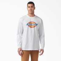 Tri-Color Logo Graphic Long Sleeve T-Shirt - White (WH)