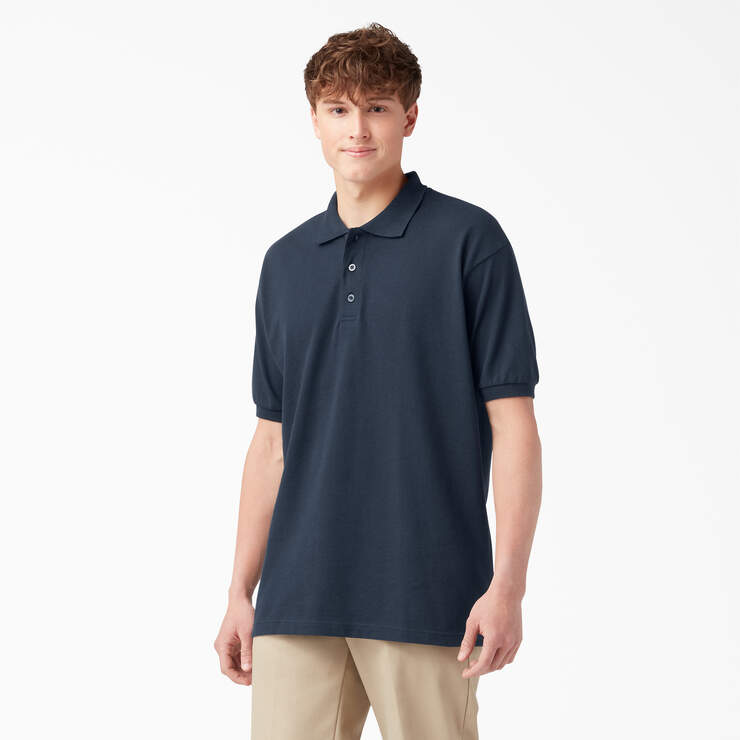 Polo à manches courtes en tricot piqué, taille adulte - Dark Navy (DN) numéro de l’image 1