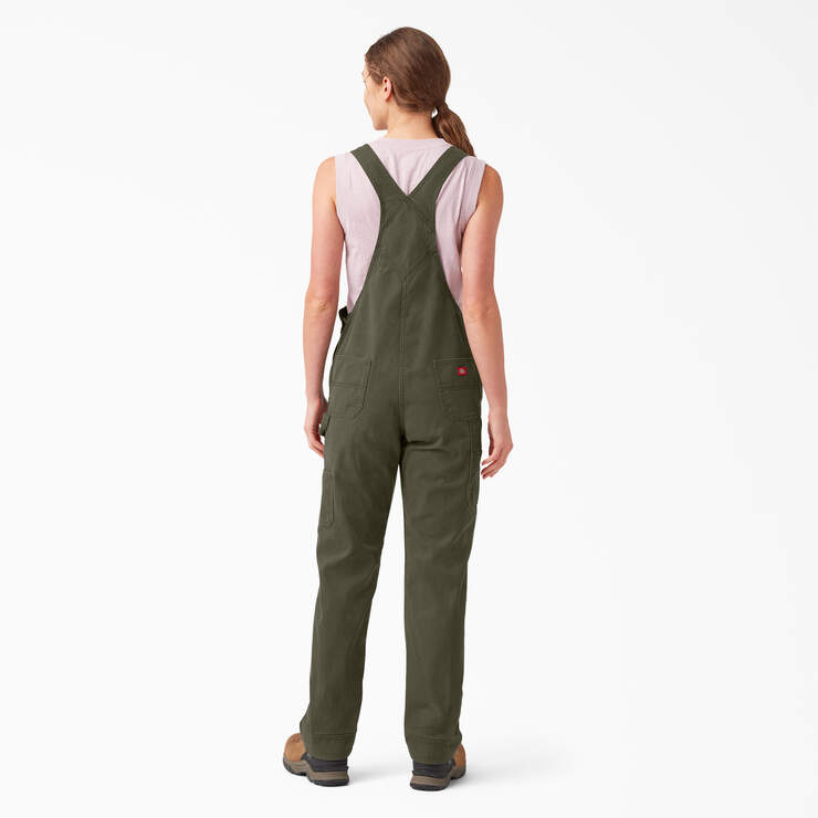 Women's Relaxed Fit Bib Overalls - Rinsed Moss Green (RMS) image number 2