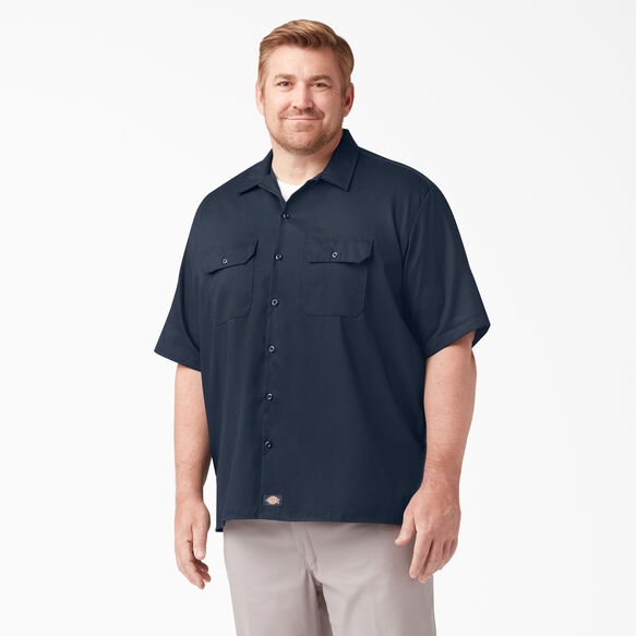 Relaxed Fit Short Sleeve Work Shirt - Dark Navy &#40;DN&#41;