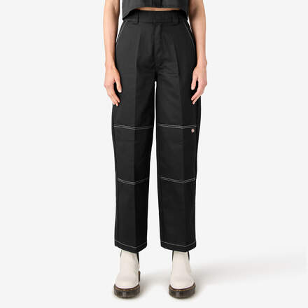 Pantalon à genoux renforcés de coupe décontractée pour femmes