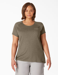 T-shirt taille plus &agrave; manches courtes Temp-iQ&reg; Performance pour femmes - Military Green Heather &#40;MLD&#41;