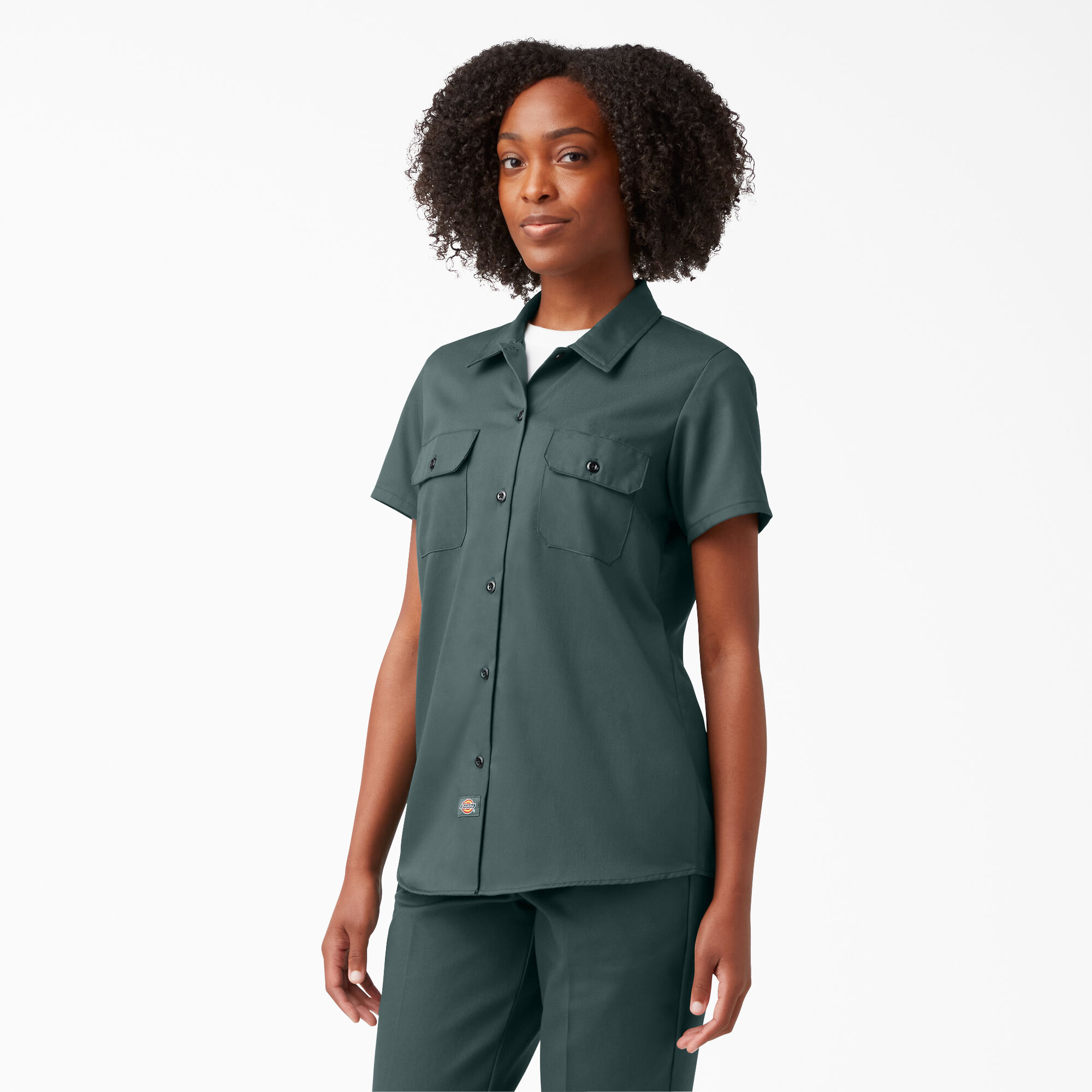 Khaki green shirt womens top