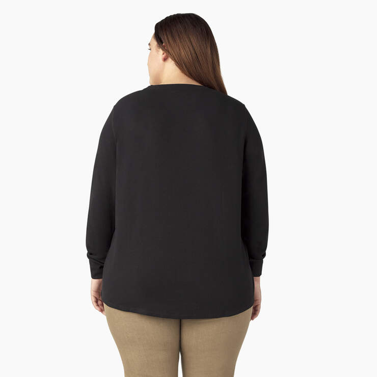 Women's Plus Long Sleeve Thermal Shirt - Black (KBK) image number 2