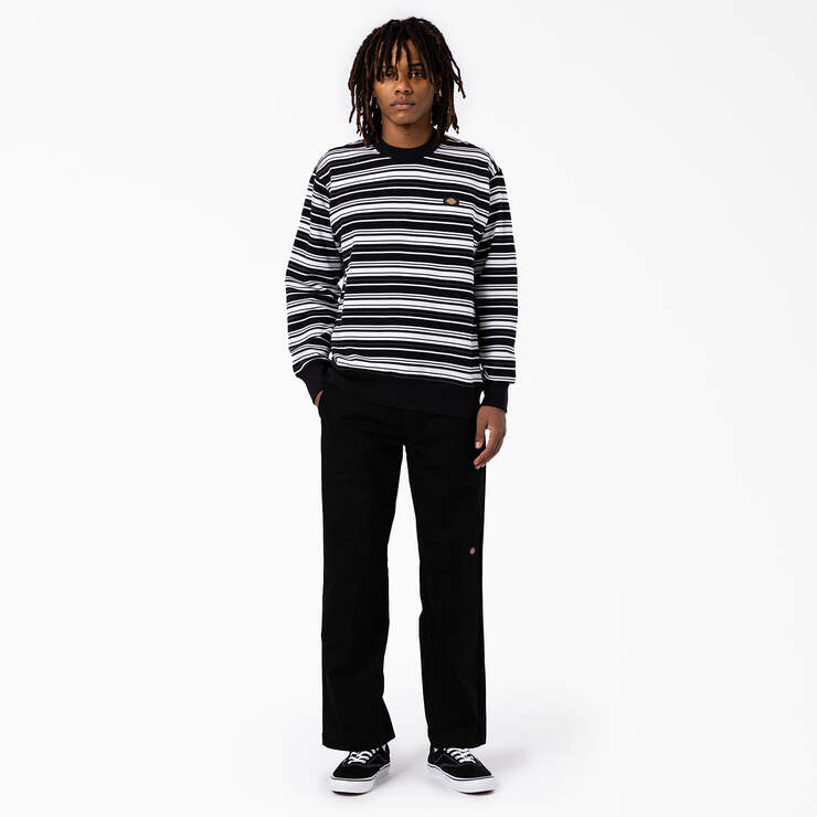 Westover Striped Crew Neck Sweatshirt - Black Variegated Stripe (BSA) image number 3