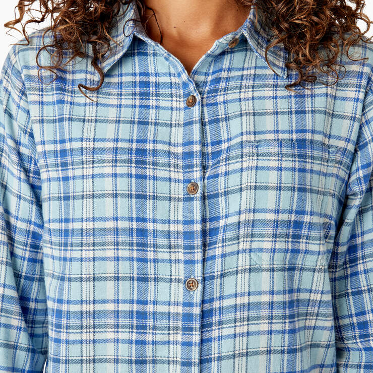 Chemise en flanelle à manches longues et à motif tartan pour femmes - Clear Blue/Orchard Plaid (B2Y) numéro de l’image 7