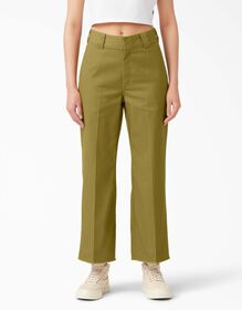 Women&#39;s Cropped Twill Ankle Pants - Rinsed Green Moss &#40;R2M&#41;