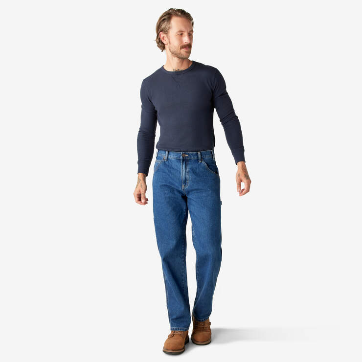 Relaxed Fit Carpenter Jeans - Stonewashed Indigo Blue (SNB) image number 5