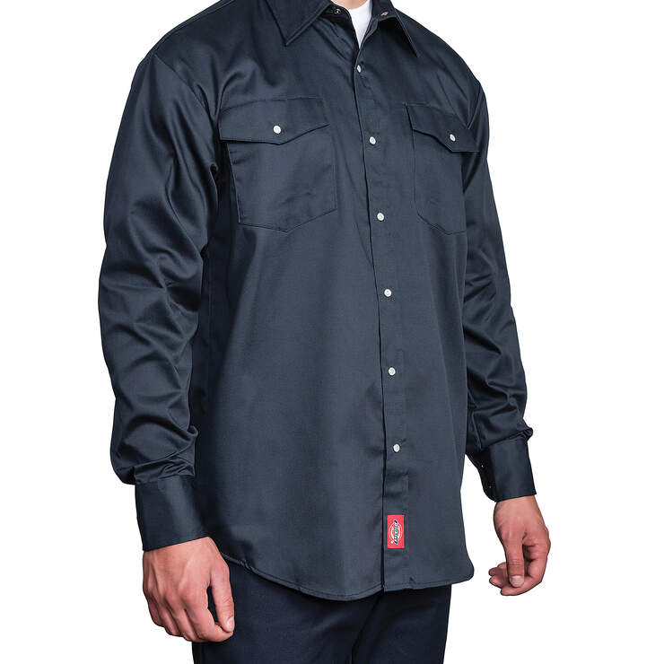 Long Sleeve Snap Front Work Shirt - Dark Navy (DN) image number 1