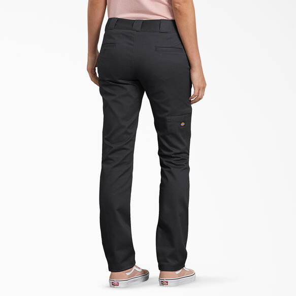 Pantalon ajust&eacute; &agrave; genoux renforc&eacute;s pour femmes - Black &#40;BK&#41;