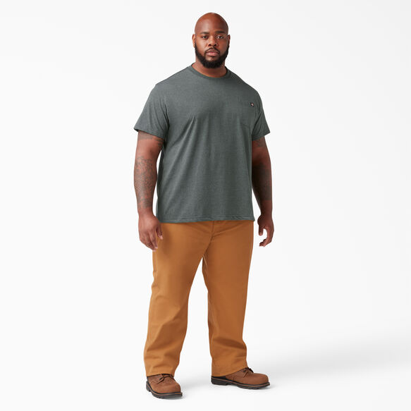 Heavyweight Heathered Short Sleeve Pocket T-Shirt - Hunter Green &#40;GHH&#41;