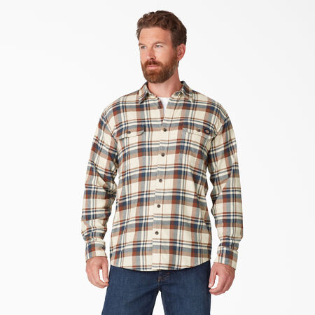 FLEX Long Sleeve Flannel Shirt - Pelican Navy Plaid &#40;E2P&#41;