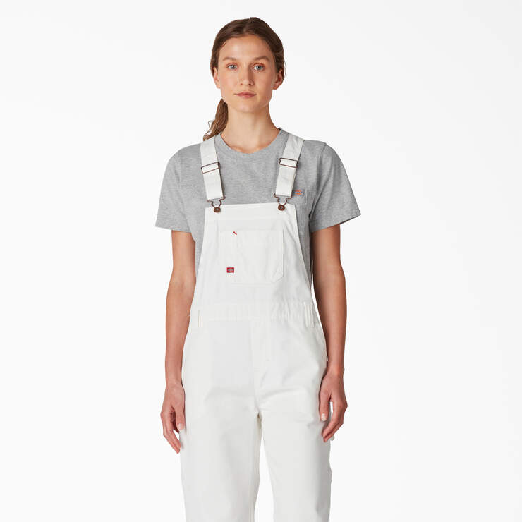 Women's Relaxed Fit Bib Overalls - White (WH) image number 4