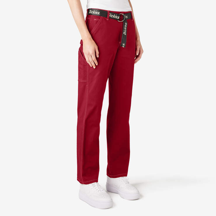 Pantalon menuisier de coupe décontractée pour femmes - English Red (ER) numéro de l’image 4