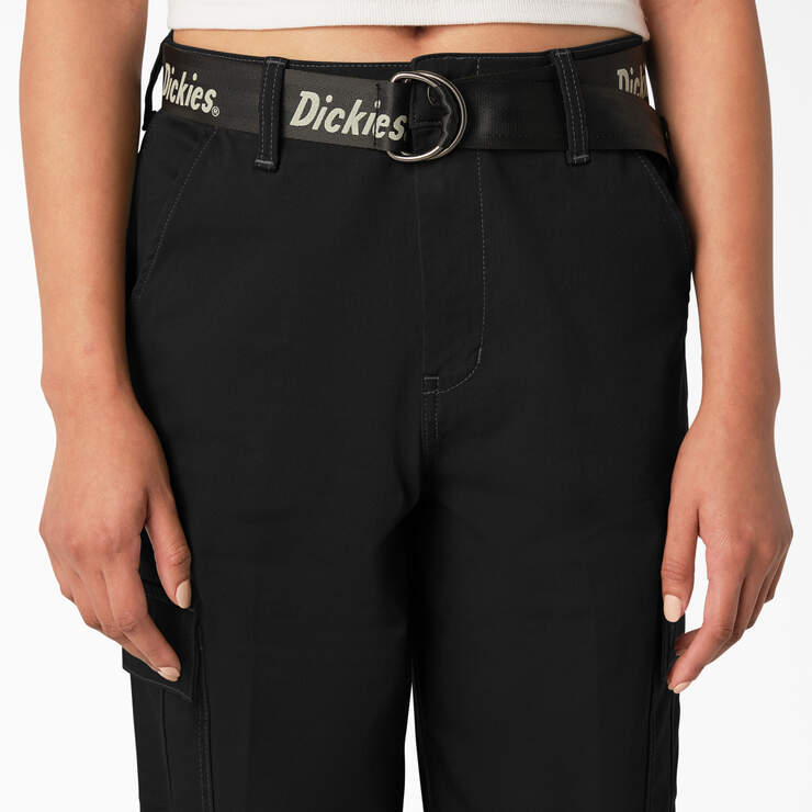 Pantalon cargo court de coupe décontractée à coutures contrastées pour femmes - Black (BKX) numéro de l’image 5