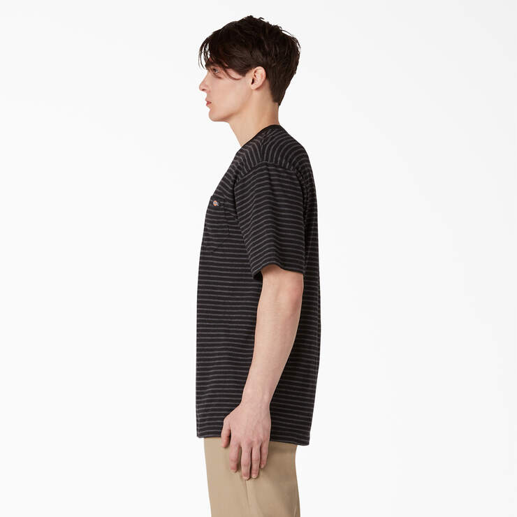 Striped Pocket T-Shirt - Black Heather Stripe (HSB) image number 3
