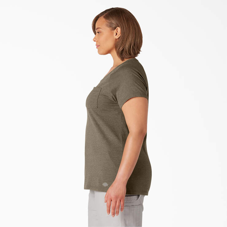 T-shirt taille plus à manches courtes Temp-iQ® Performance pour femmes - Military Green Heather (MLD) numéro de l’image 3