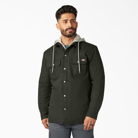 Relaxed Fit Icon Hooded Duck Quilted Shirt Jacket - Olive Green &#40;OG&#41;