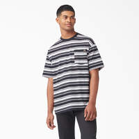 T-shirt à poche rayé à manches courtes - Black Variegated Stripe (BSA)