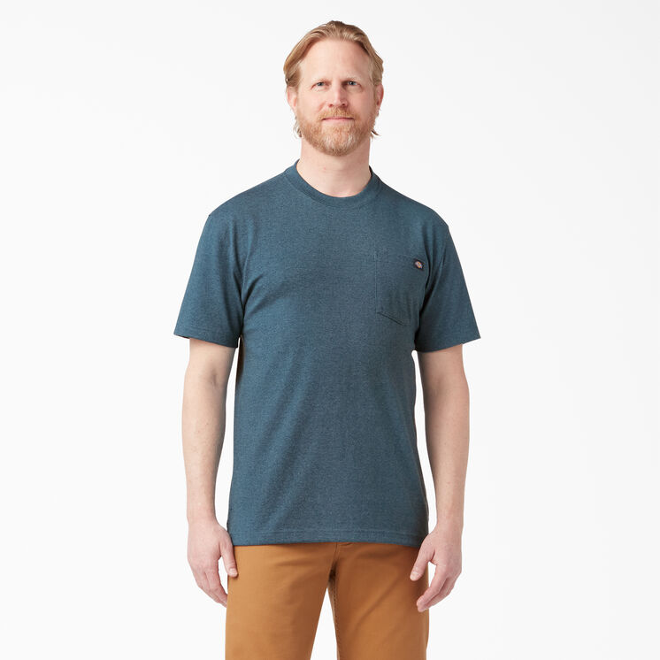Heavyweight Heathered Short Sleeve Pocket T-Shirt - Baltic Blue &#40;BUD&#41;