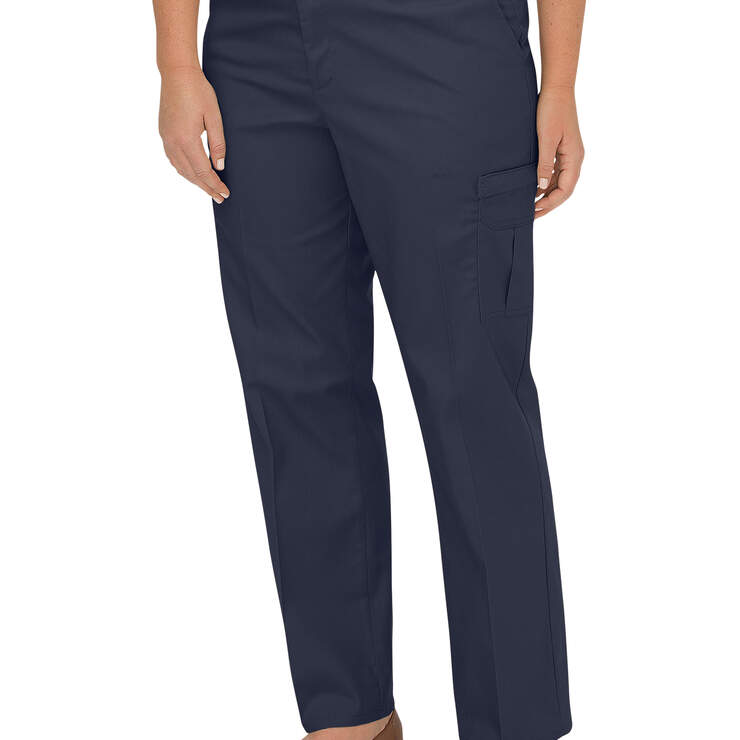 Pantalon cargo décontracté de qualité supérieure à jambe droite pour femmes (Plus) - Dark Navy (DN) numéro de l’image 1