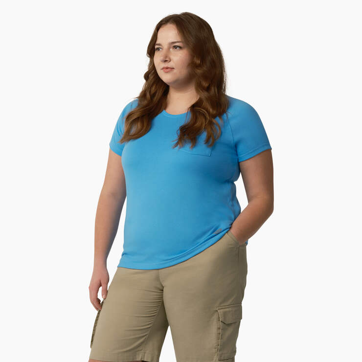 T-shirt rafraîchissant à manches courtes et à poche pour femmes - Azure Blue (AB2) numéro de l’image 3