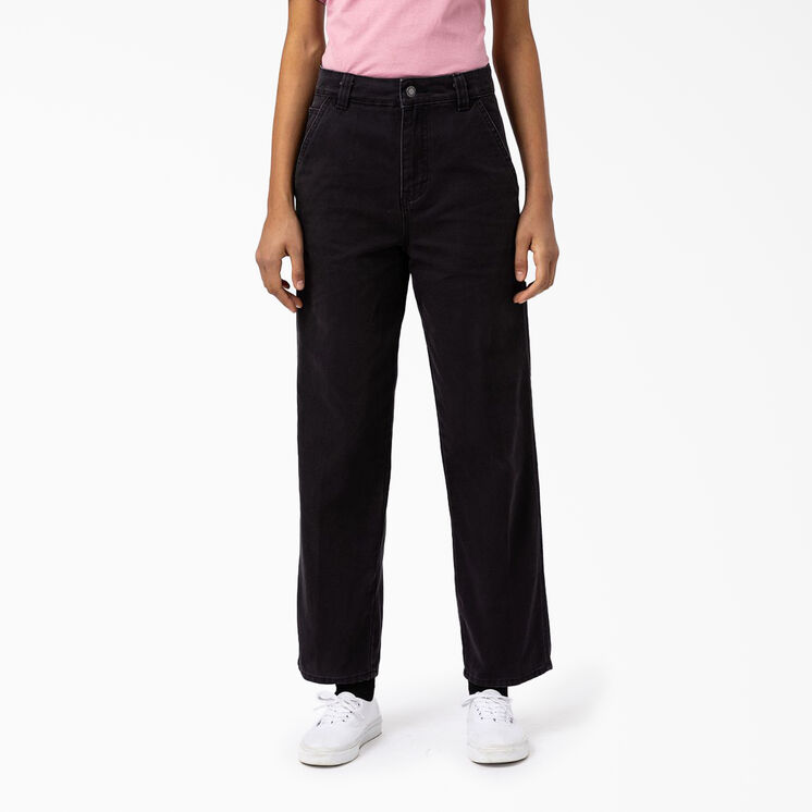 Pantalon en coutil de coupe standard pour femmes - Stonewashed Black &#40;SBK&#41;