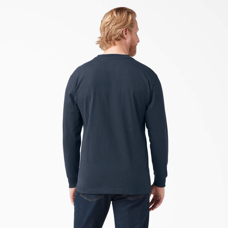 Heavyweight Long Sleeve Pocket T-Shirt - Dark Navy (DN) image number 2