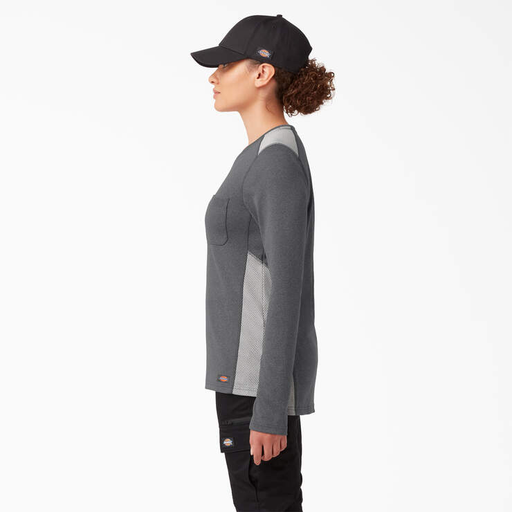 Women's Temp-iQ® 365 Long Sleeve Pocket T-Shirt - Dark Gray Heather (GHF) image number 3