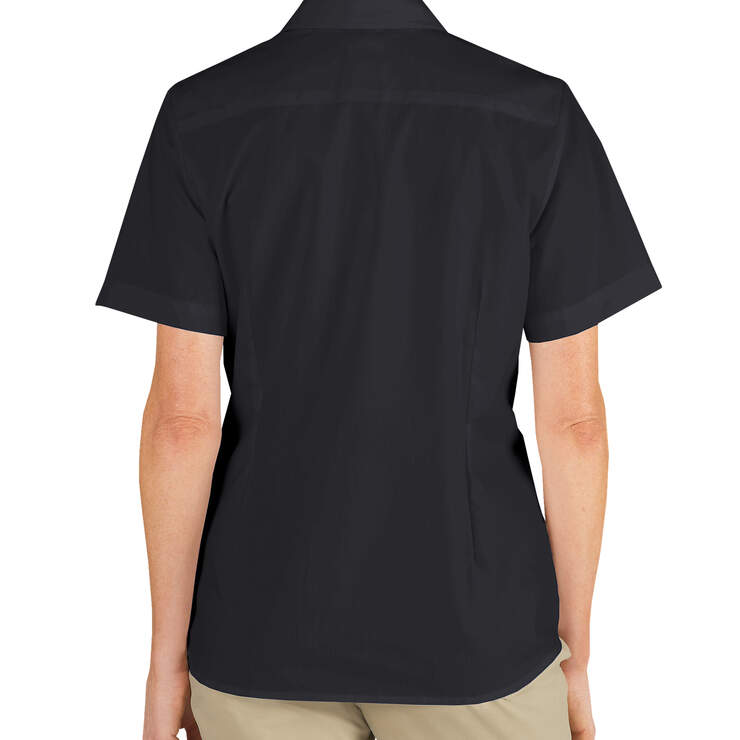 Women's Stretch Poplin Short Sleeve Shirt - Black (BK) image number 2