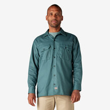 Chemise a manches longues chemise de travail devant solides - Lincoln Green &#40;LN&#41;