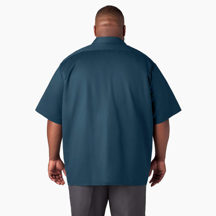 Short Sleeve Work Shirt - Navy Blue (NV) image number 6