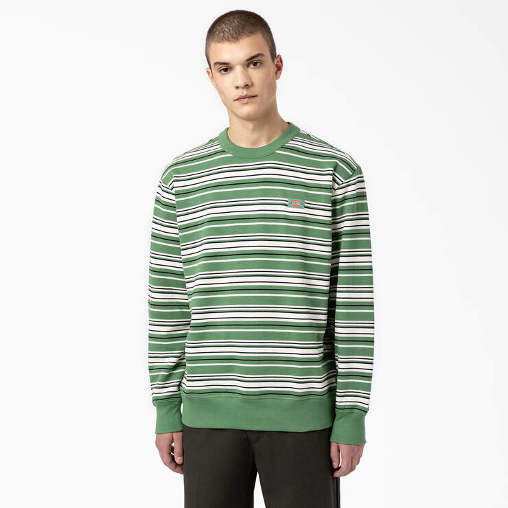 Westover Striped Crew Neck Sweatshirt - Dark Ivy Variegated Stripe (DSV) image number 1
