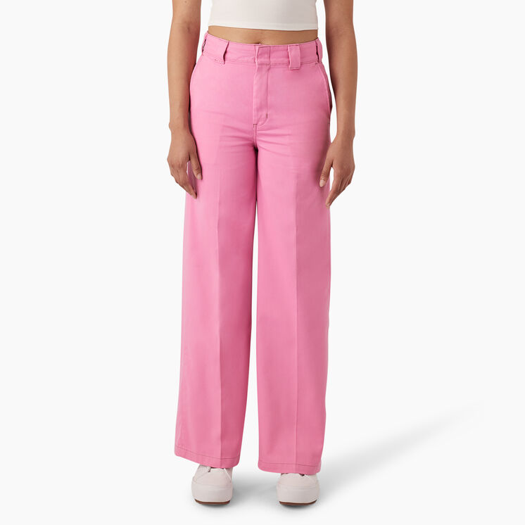 Women&#39;s Regular Fit Wide Leg Work Pants - Wild Rose &#40;WR2&#41;