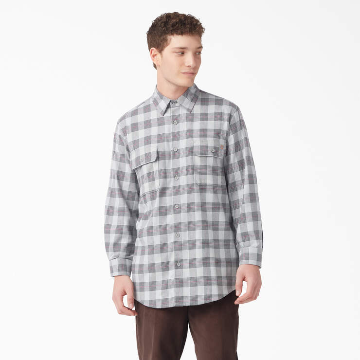 Long Sleeve Flannel Shirt - Ultimate Gray Plaid (UPR) image number 1
