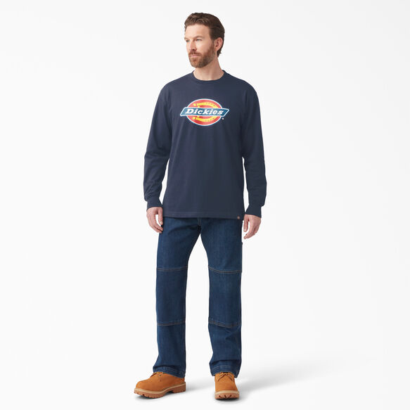 Tri-Color Logo Graphic Long Sleeve T-Shirt - Dark Navy &#40;DN&#41;