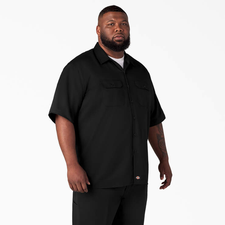 Short Sleeve Work Shirt - Black (BK) image number 8