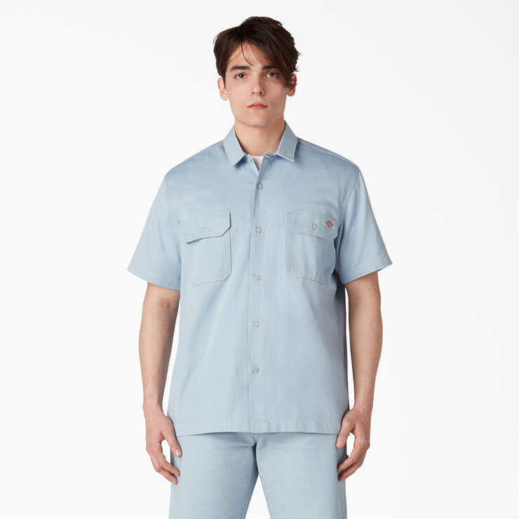 T-shirt de travail adouci par traitement environnementalement durable - Stonewashed Fog Blue (SGF) numéro de l’image 1